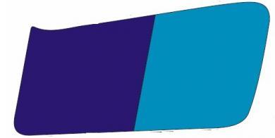 Zieraufkleber blau/blau links 