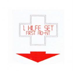 Hinweisschild " Rot Kreuz " am Tank 