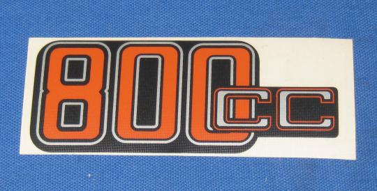 Aufkleber Siebdruck 800 cc, rot/silber 